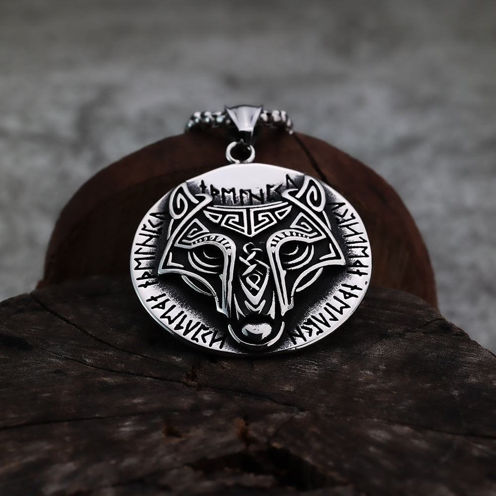 Nordic Viking Pendant Celtic Wolf Rune Men's Necklace Jewelry
