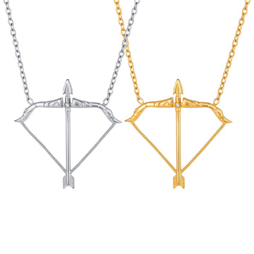 Fashion necklace European and American niche design stainless steel bow and arrow men's necklace young personality