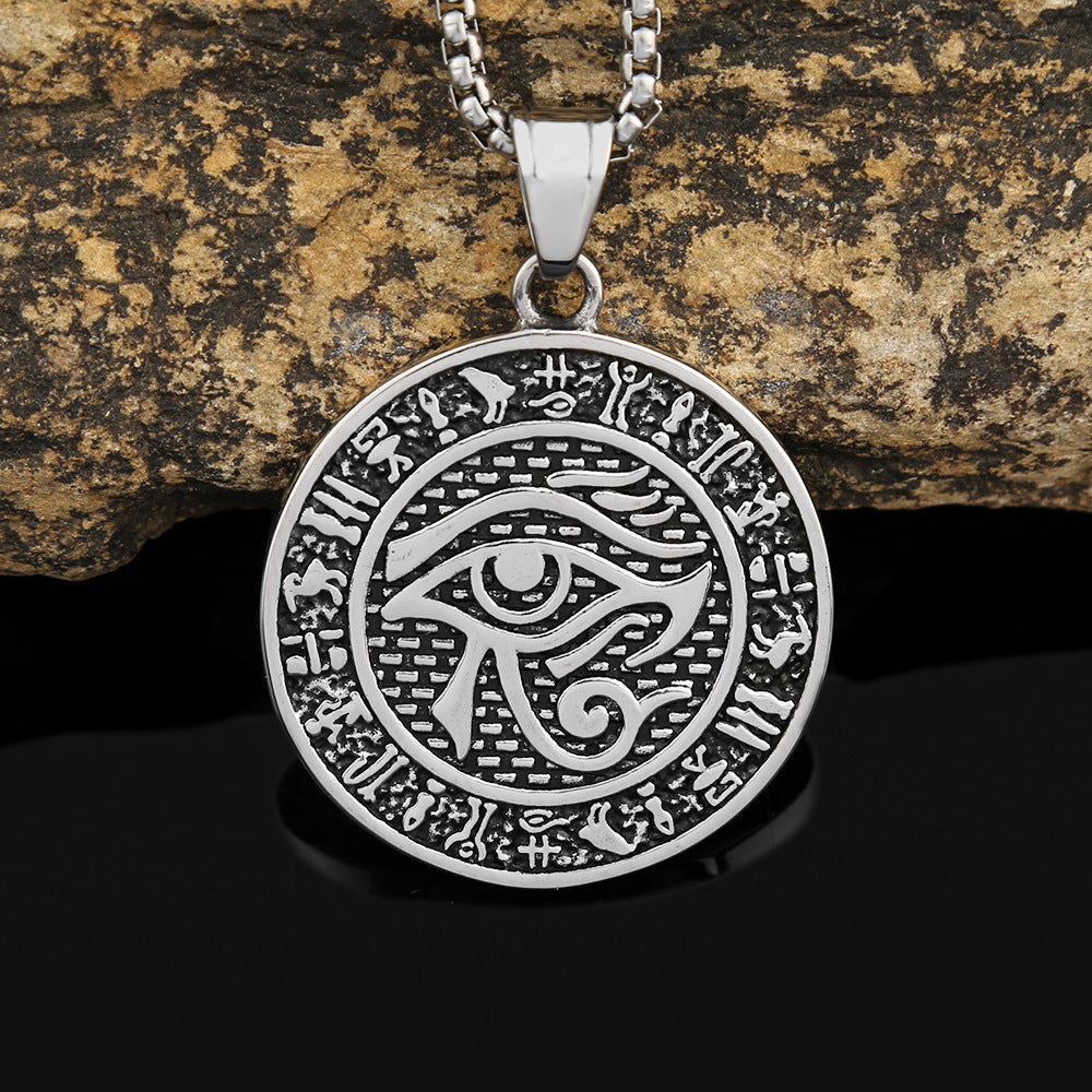 European And American Men's Fashion Rune Necklace Pendant