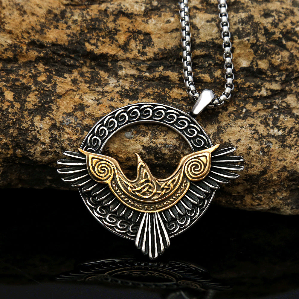 Fashionable Personalized Titanium Steel Viking Eagle Necklace
