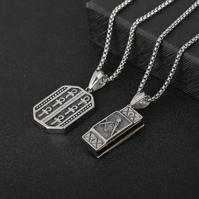 Retro Personalized Music Harmonica Piano Titanium Steel Pendant
