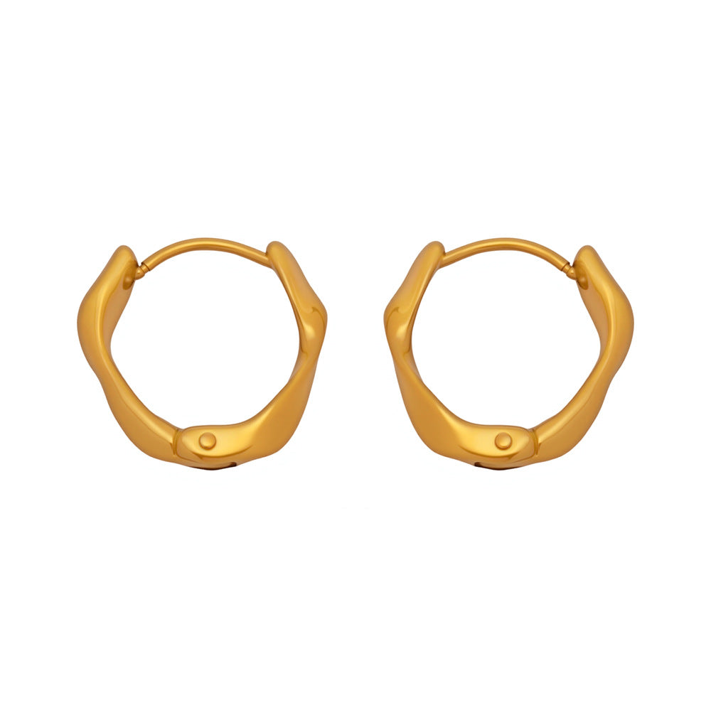 Planderful Twist Ring Earrings For Women Gold Plated