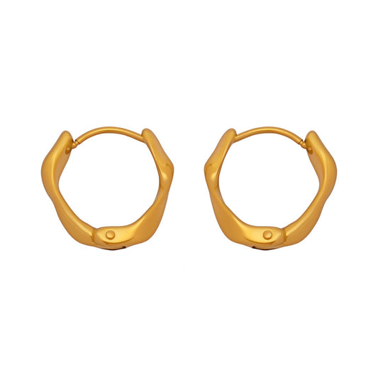 Planderful Twist Ring Earrings For Women Gold Plated
