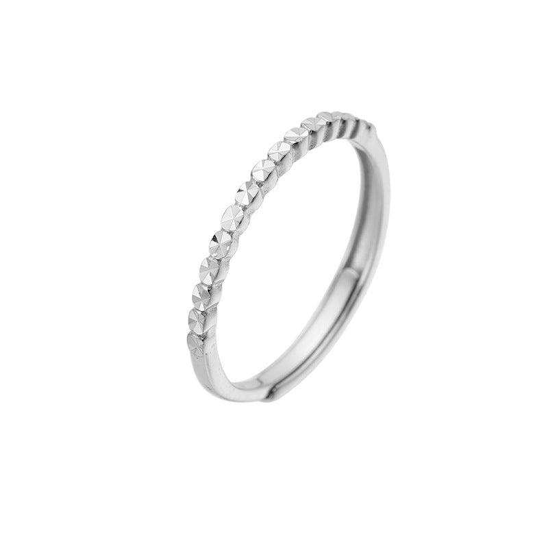 Sterling Silver Jewelry S925 Adjustable Women's Engraved Ring