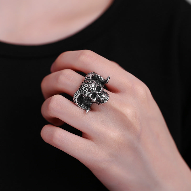 Steel Ring – Statement Gothic Punk Skull