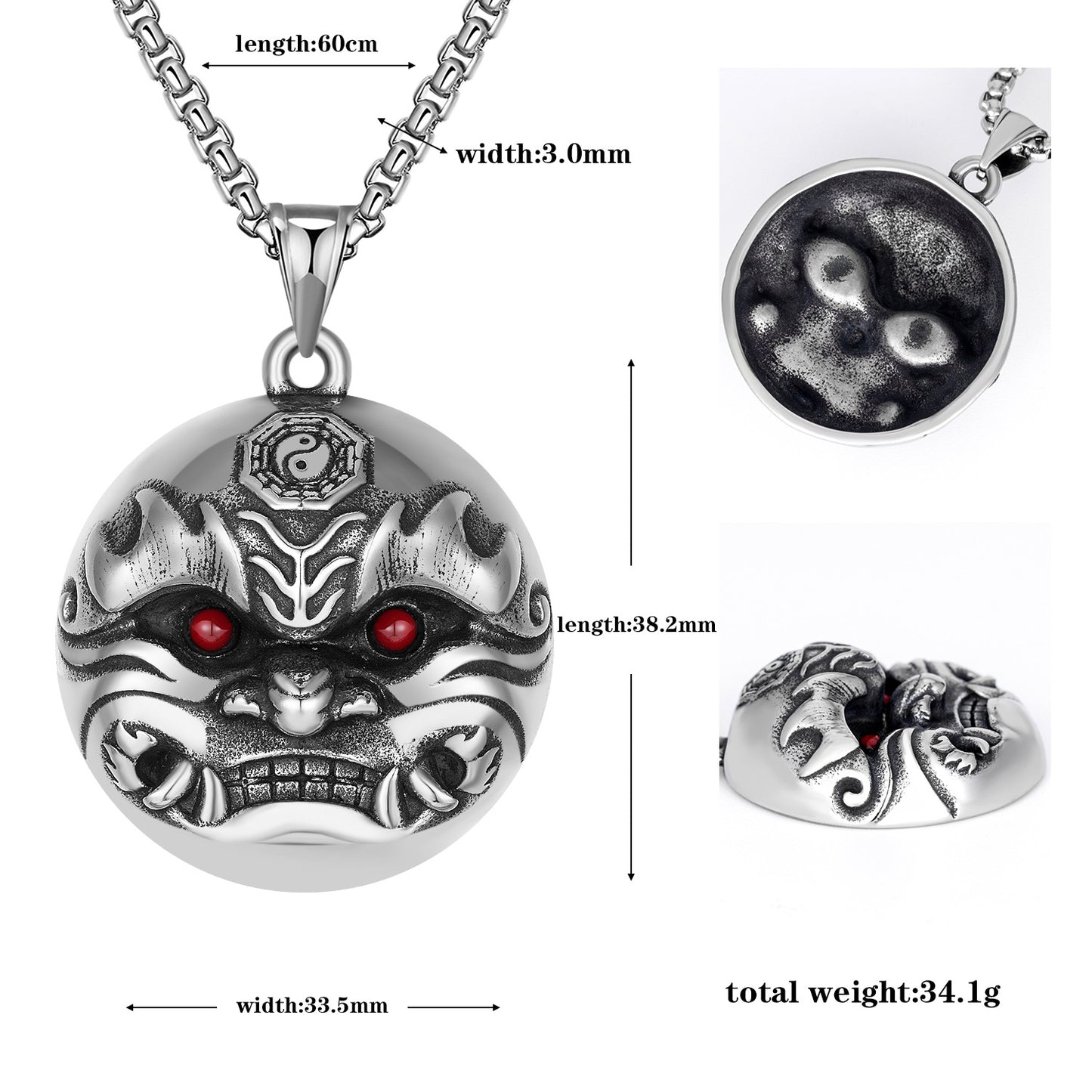 Steel Necklace – Vintage Lion Pendant