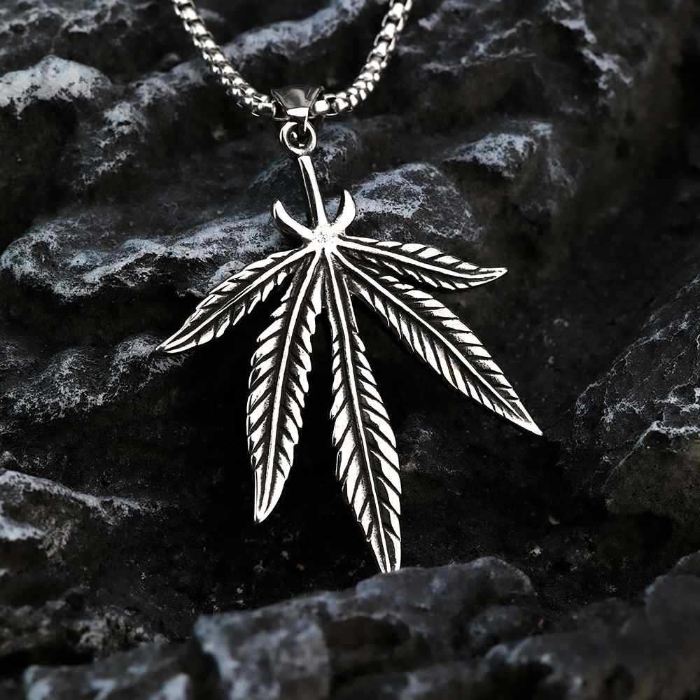 Maple Leaf Stainless Steel Pendant Necklace