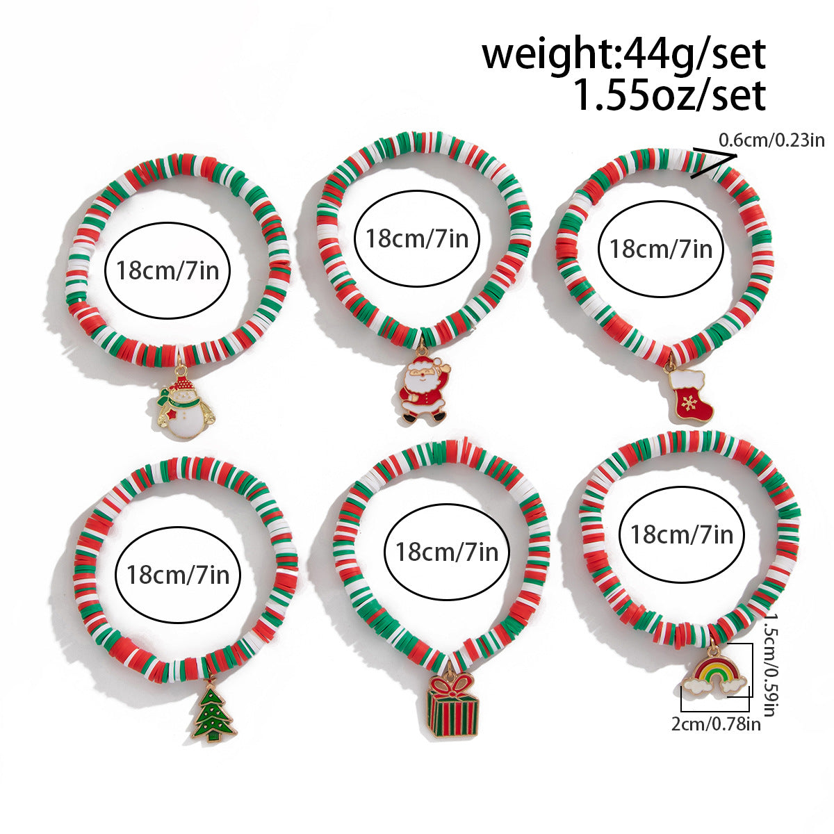 Planderful Vienna Verve Christmas Elk Pottery Bracelet For Holiday Gifts Elastic Letter Jewelry Set