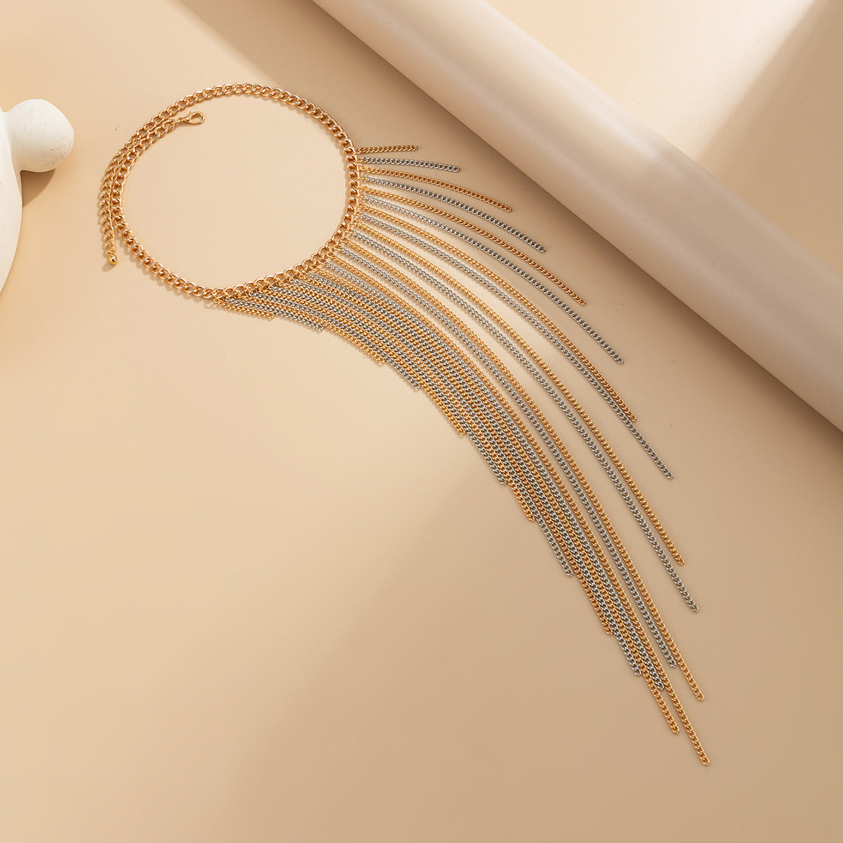 Waterfall Chain Fringe Layered Necklace