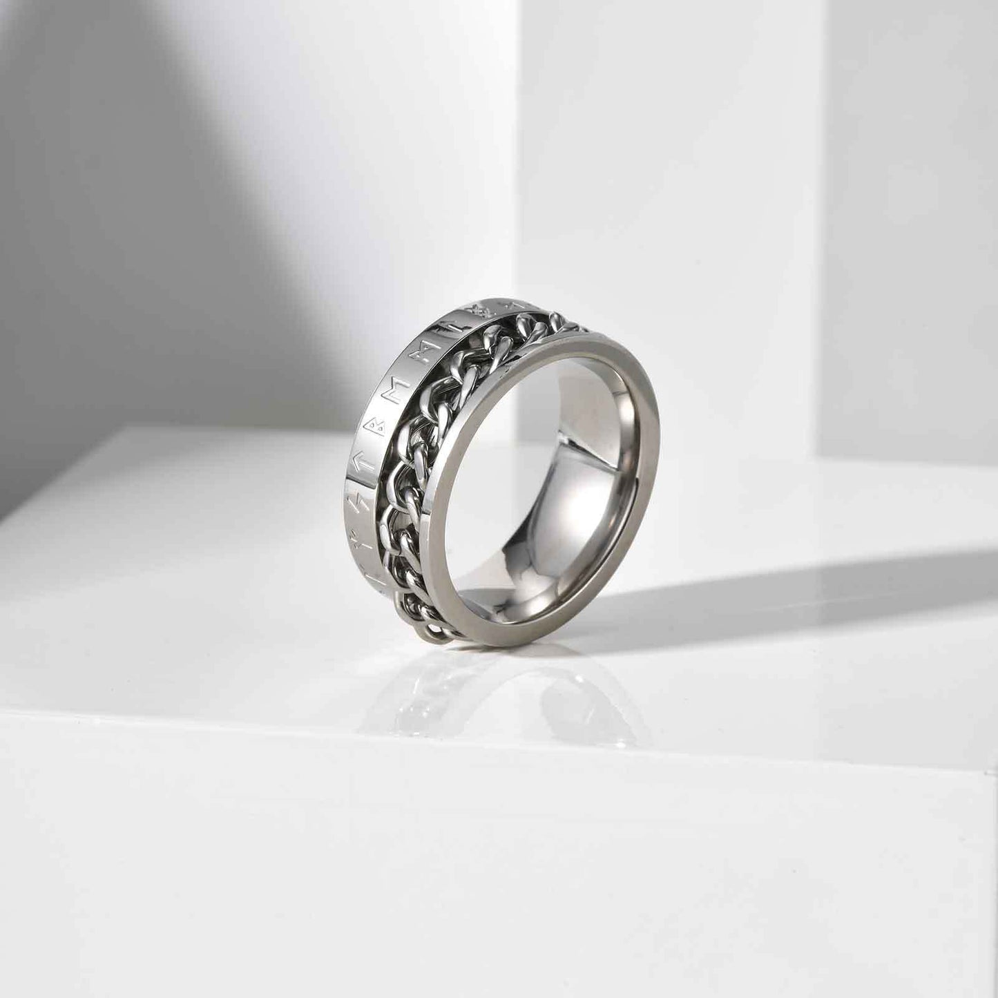 Viking Chain Rotatable Stainless Steel Ring Gold For Men