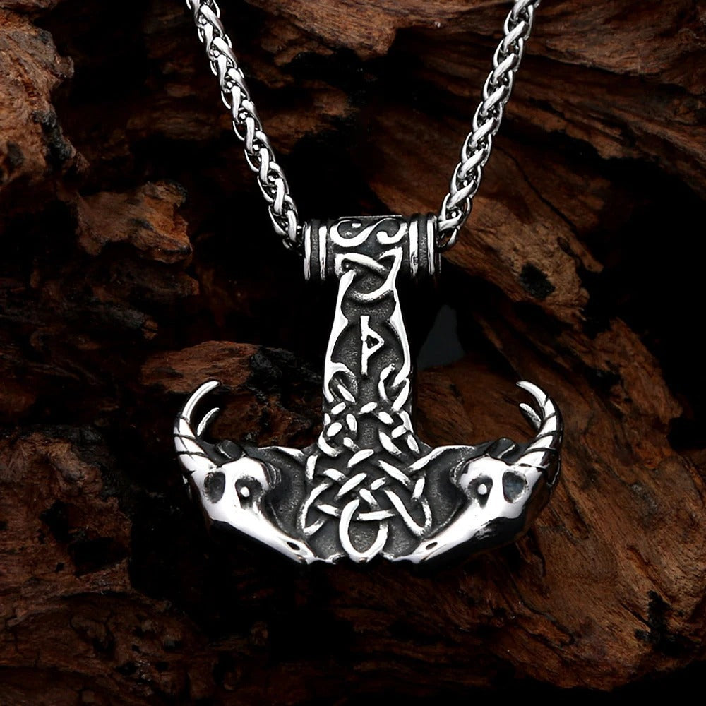 Viking Anchor Stainless Steel Men's Pendant Necklace