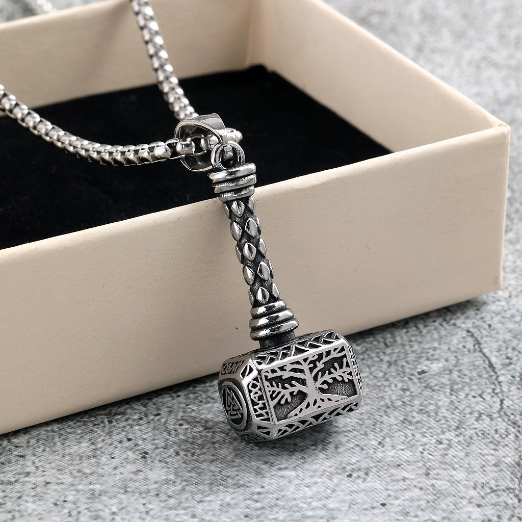Vintage Tree of Life Viking Stainless Steel Men's Pendant Necklace