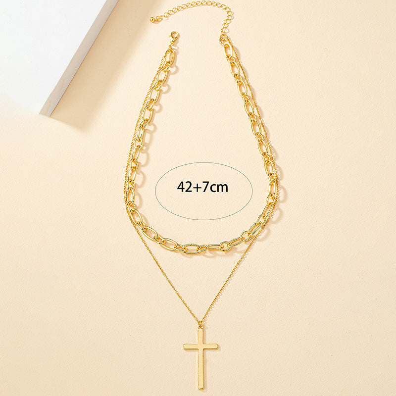 Creative Double Cross Pendant Necklace - Vienna Verve Collection