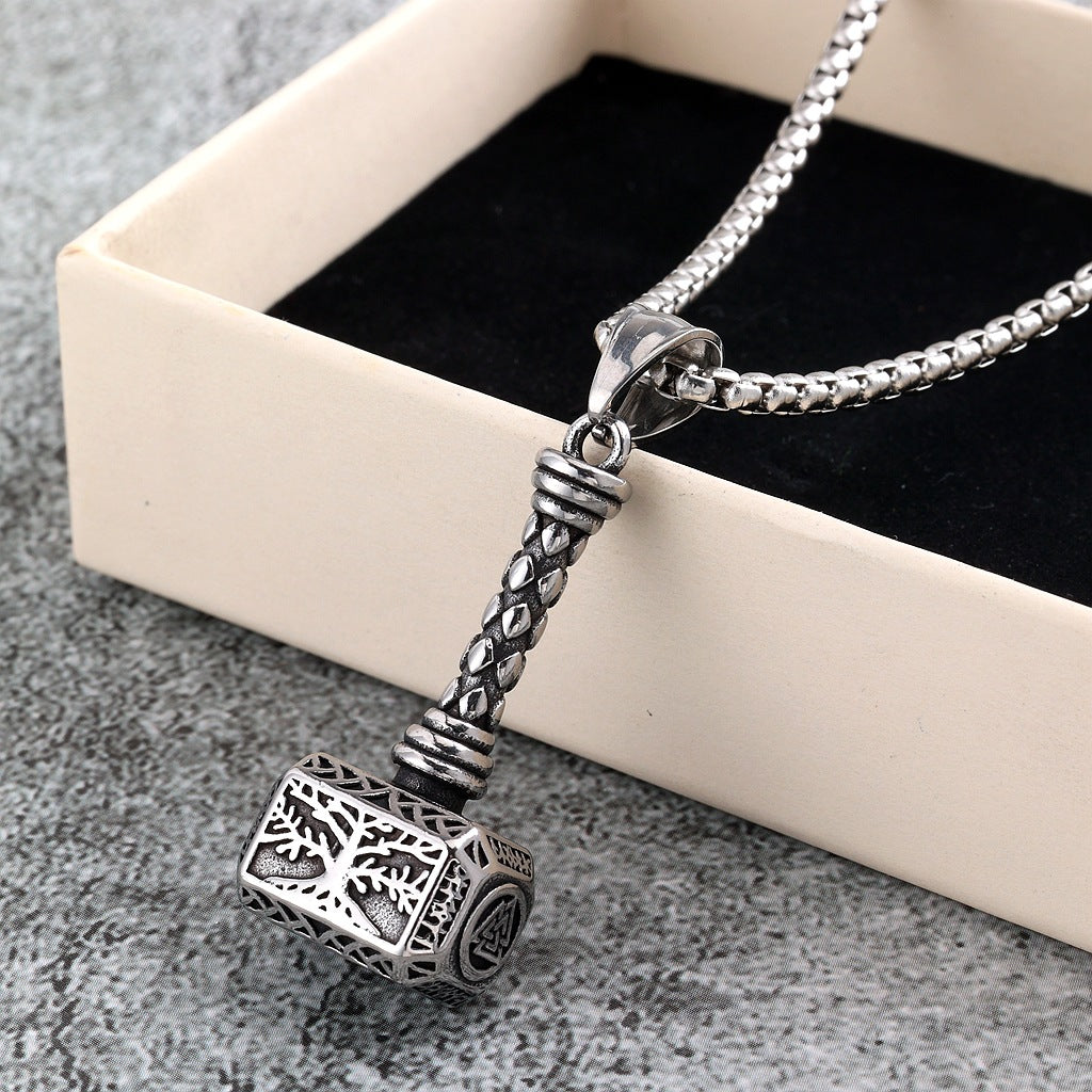 Vintage Tree of Life Viking Stainless Steel Men's Pendant Necklace