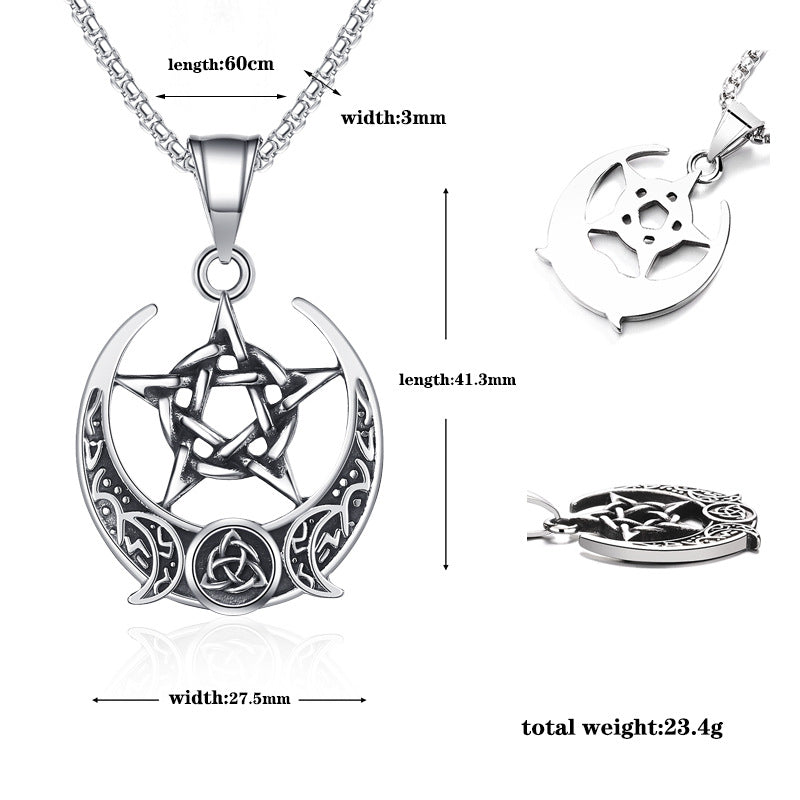 Titanium Steel Necklace – Statement Viking Pentagram