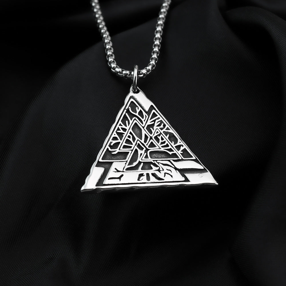 European And American Jewelry Wholesale Titanium Steel Men's Pendant Necklace Retro Viking Tree Of Life