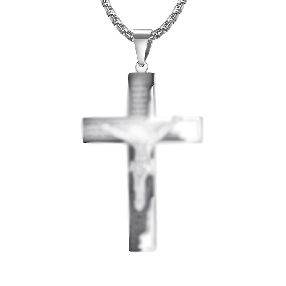 European and American Style Titanium Steel Cross Necklace