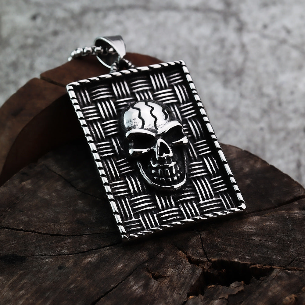 Vintage Skull Stainless Steel Pendant Necklace