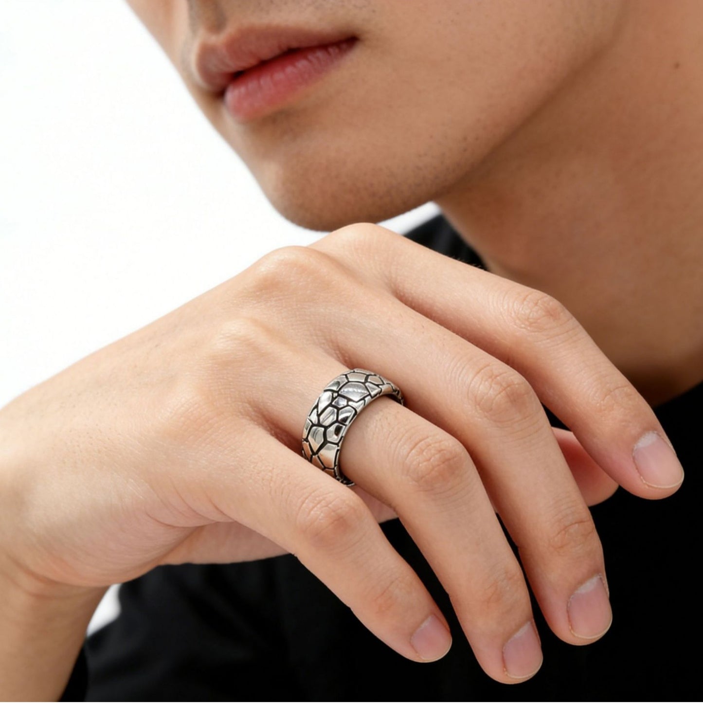 Planderful Titanium Steel Ring Leopard Print Unisex Statement Jewelry For Men And Women Bold Retro Design Sizes 7 To 12