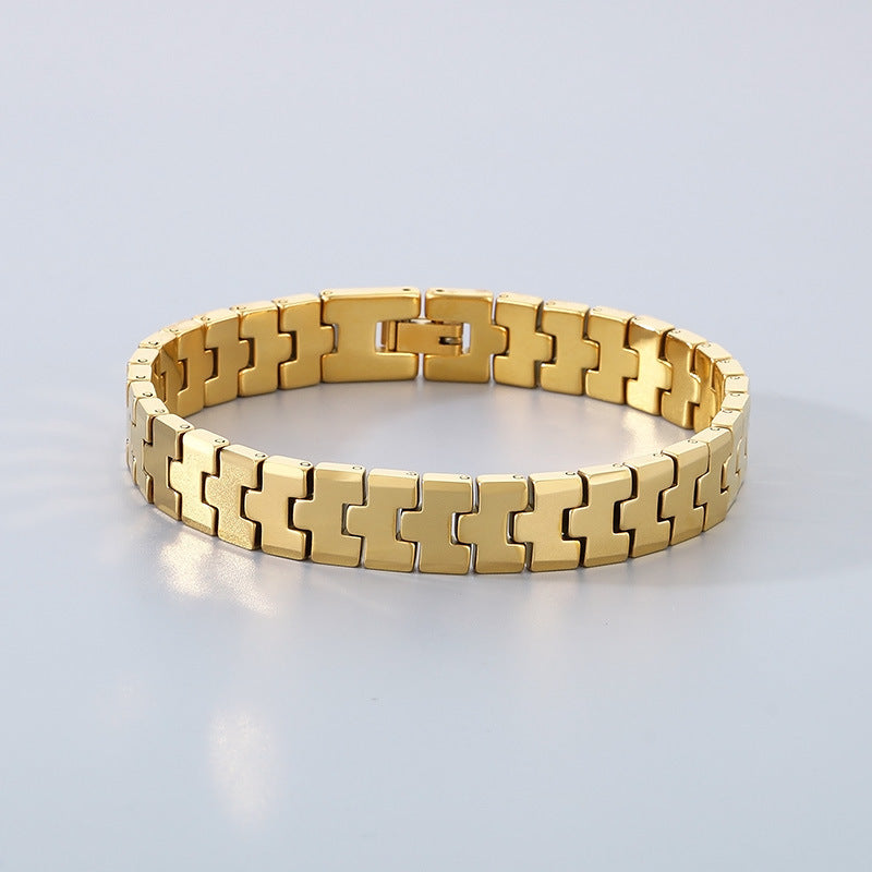 Planderful Men Arrow Bracelet 18K Gold Tungsten Steel