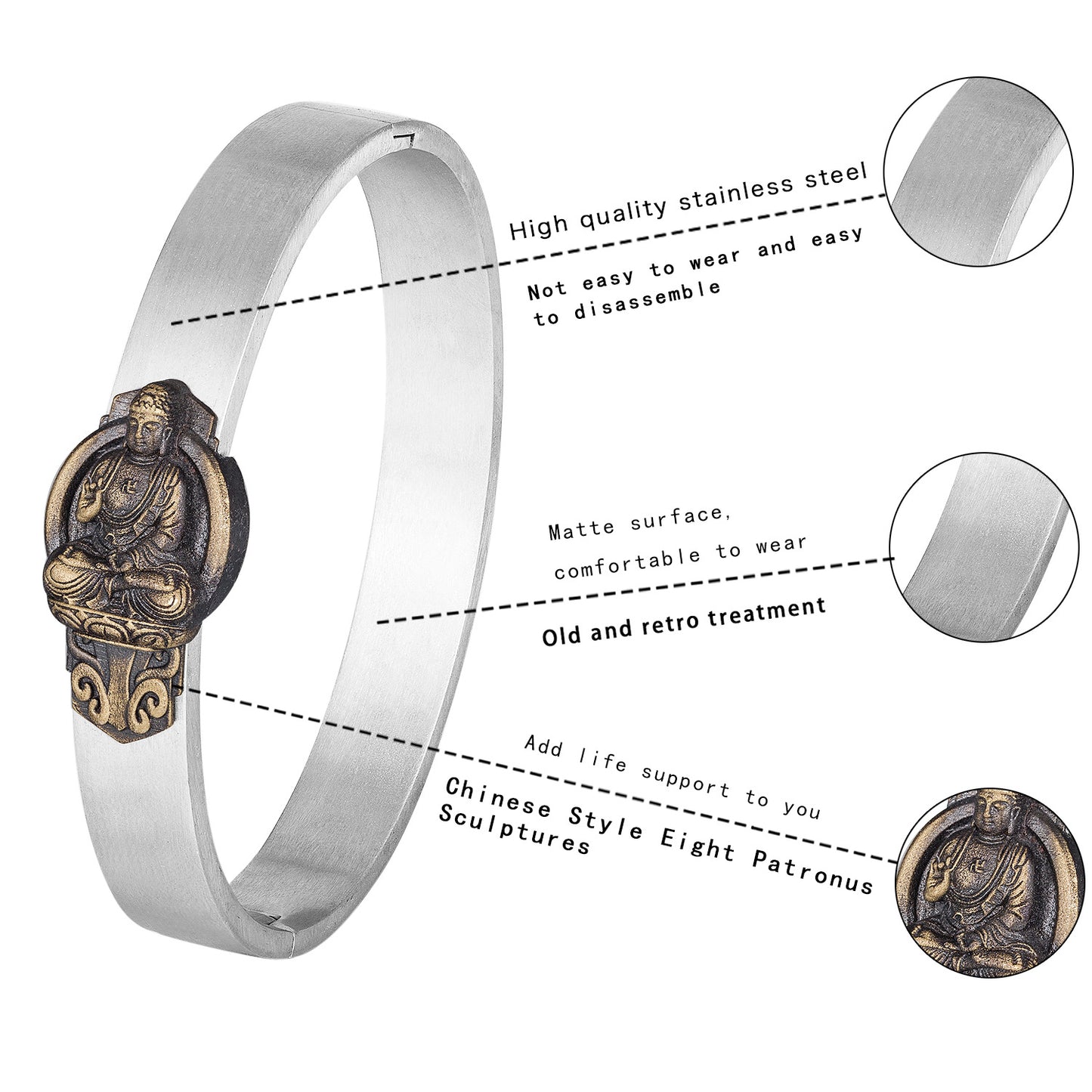 Steel Bracelet - Elegant Zodiac Saints Mantra Design For Everyday Wear Perfect Gift Idea