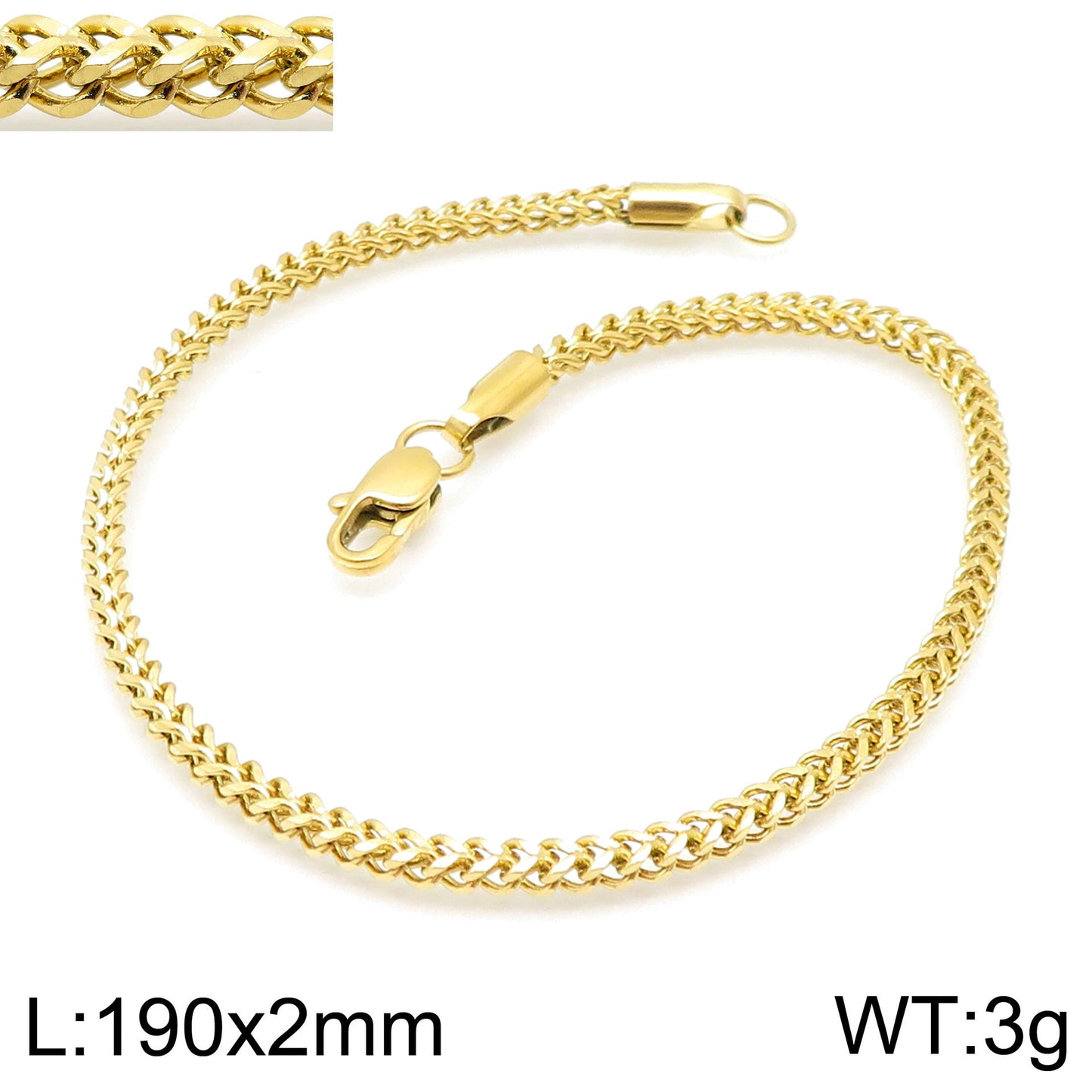 Planderful Stainless Steel Chain Bracelet For Men High End