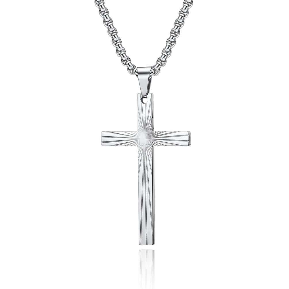 Steel Necklace – Minimalist Cross Pendant