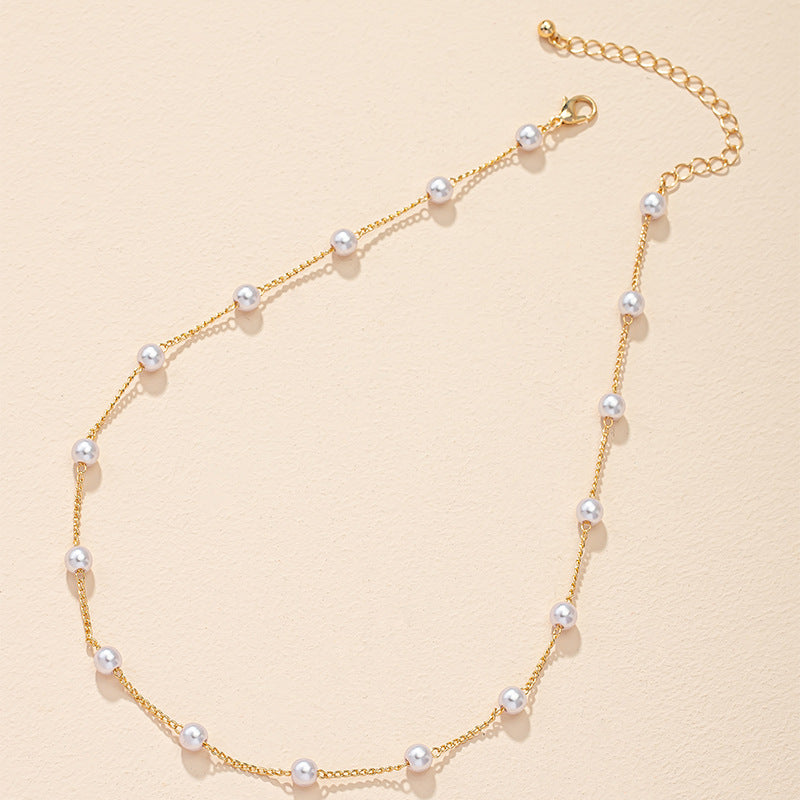 Pearl Necklace with Delicate Chain - Vienna Verve Collection