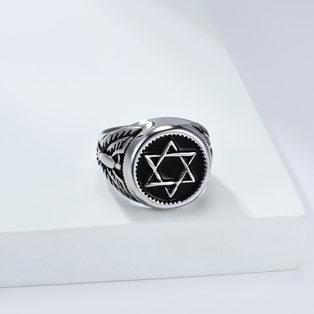 David Star Hexagram Ring Stainless Steel Unisex Jewelry By Planderful Collection For Men Sizes 8 To 12 Durable Symbol