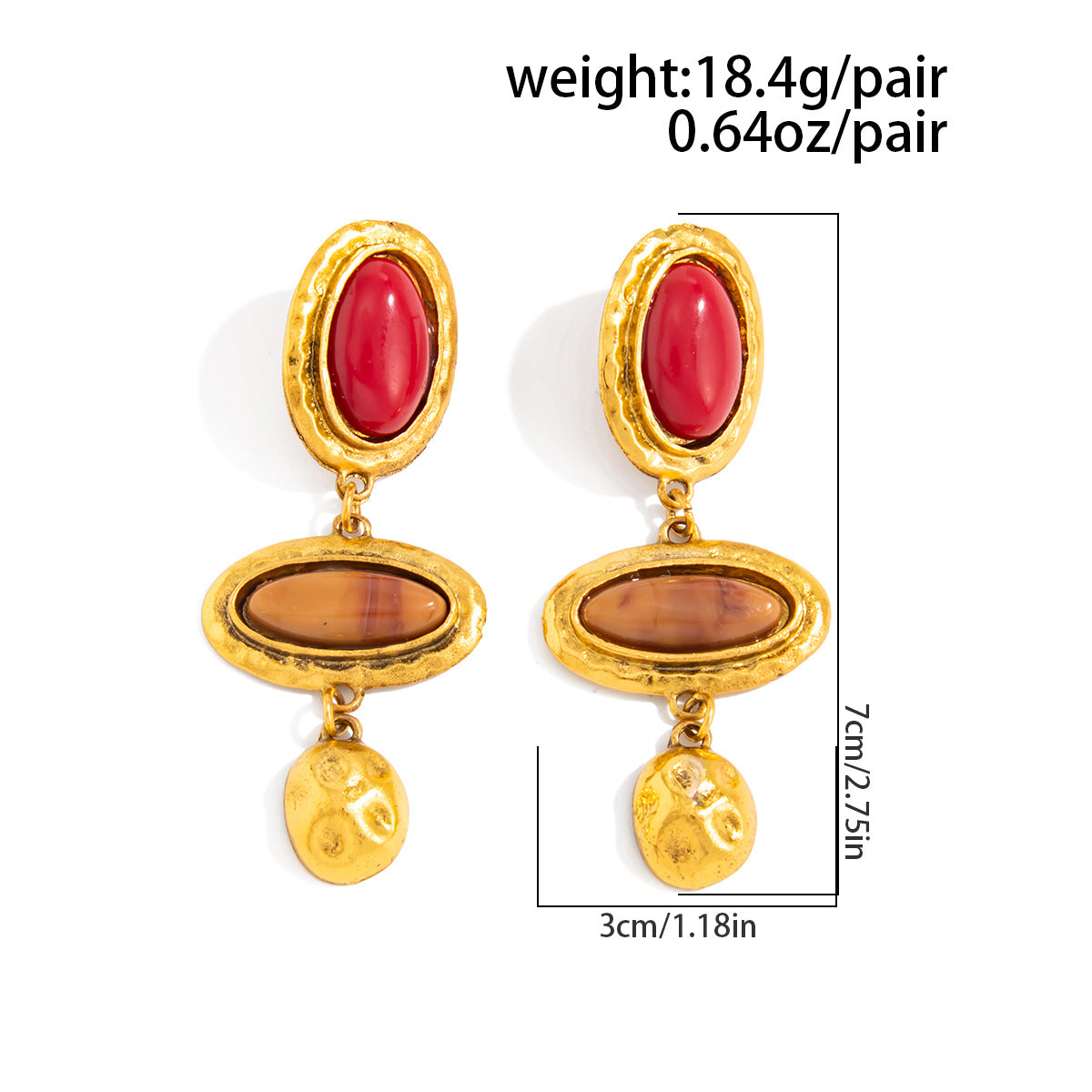 Planderful Medieval Style Earrings Handmade Turquoise Gem Pendant Flower Ethnic Studs For Women Statement Jewelry