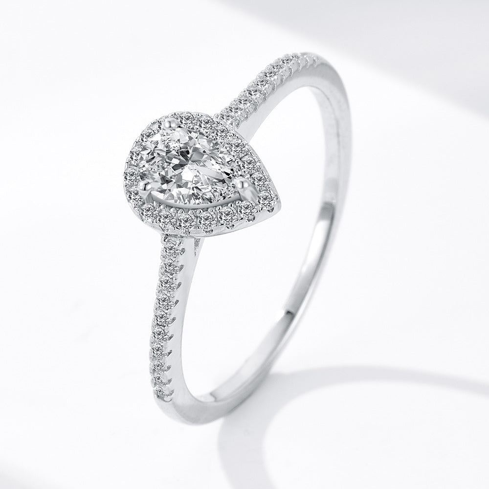 S925 Sterling Silver Three-Claw Moissanite Ring for Women