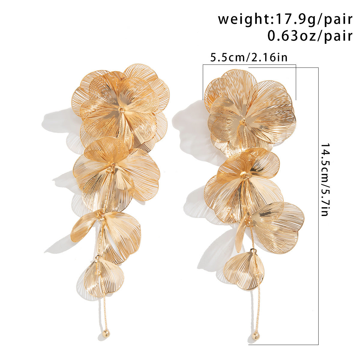 Ginkgo Leaf Stud Earrings By Planderful Vienna Verve Metal Textured Imitation Pearl Statement Earrings For Women