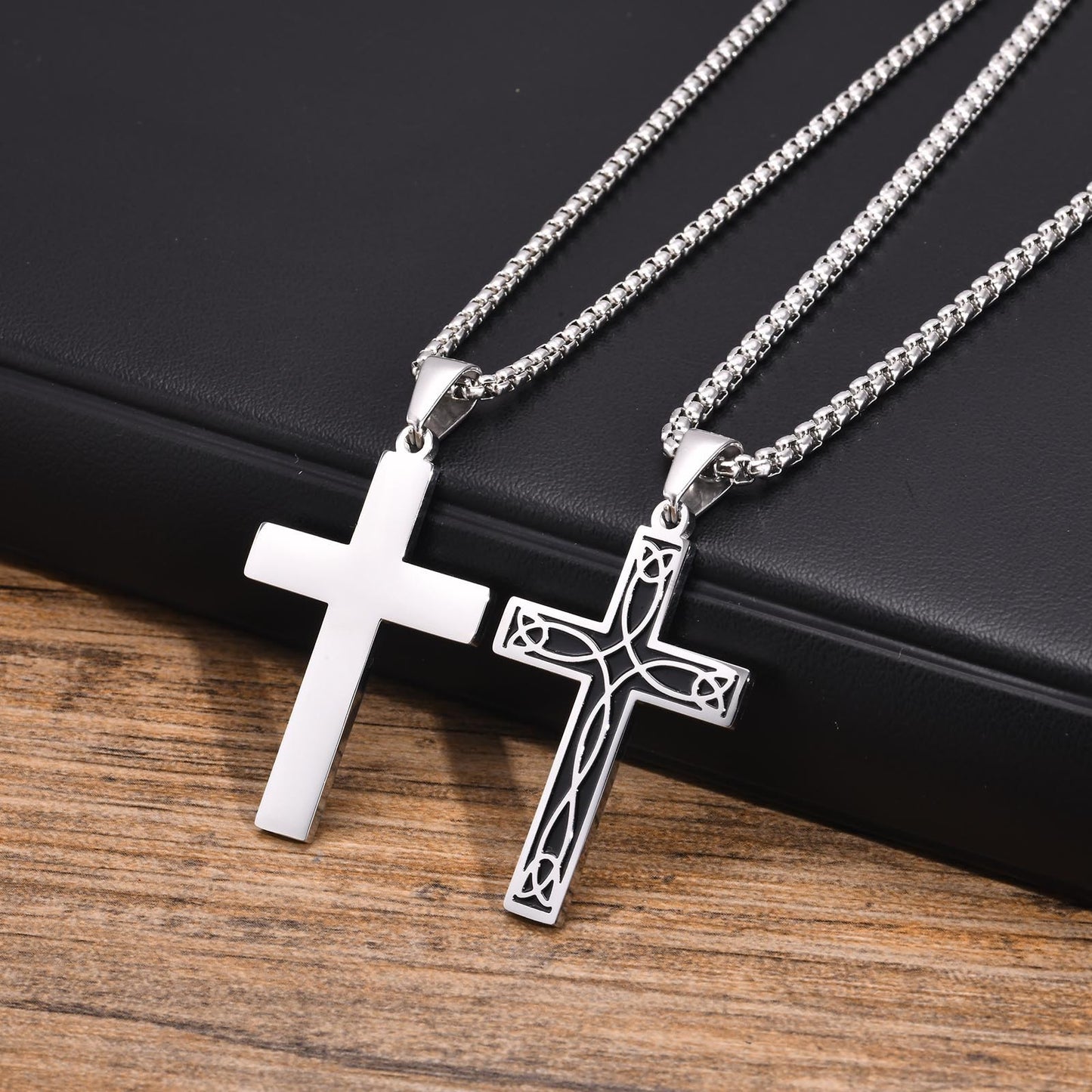 European And American Jewelry Steel Stainless Steel Celtic Knot Cross Pendant Necklace For Men
