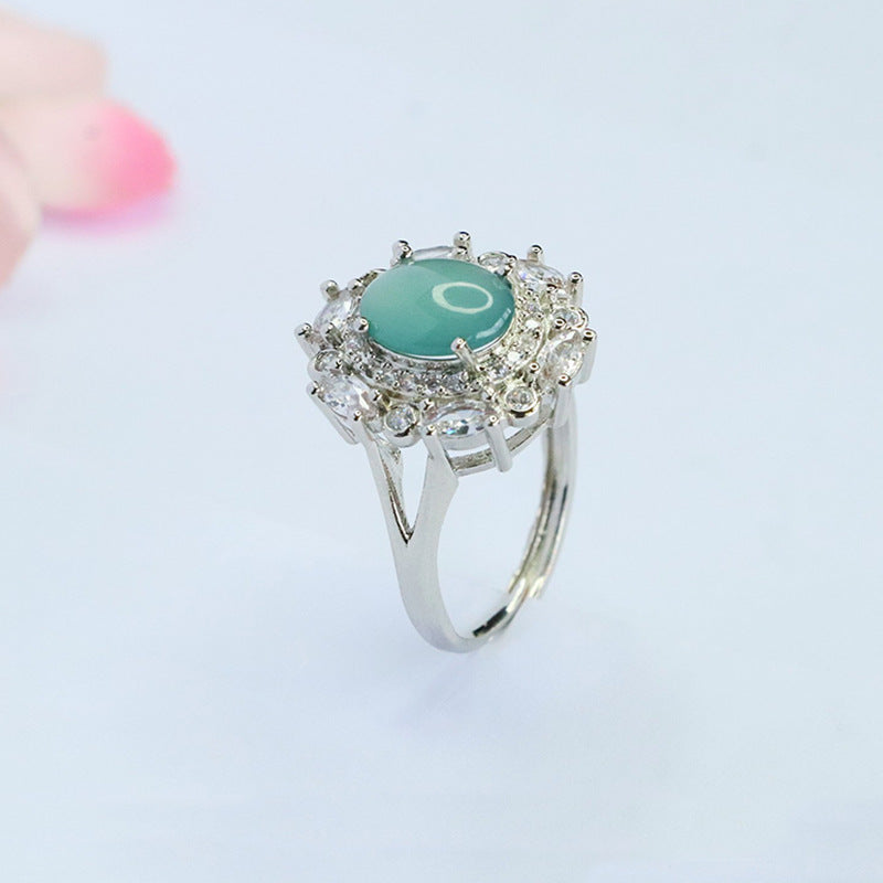 Blue-Water Jadeite Star Cluster Ring