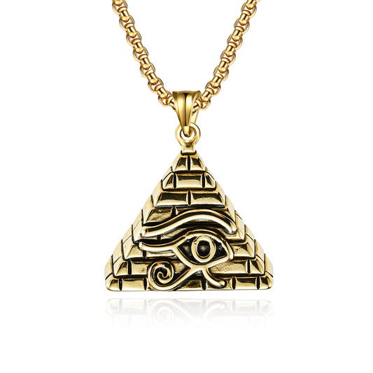 Eye Of Horus Titanium Steel Necklace Pendant Planderful For Retro Egyptian Jewelry Lovers