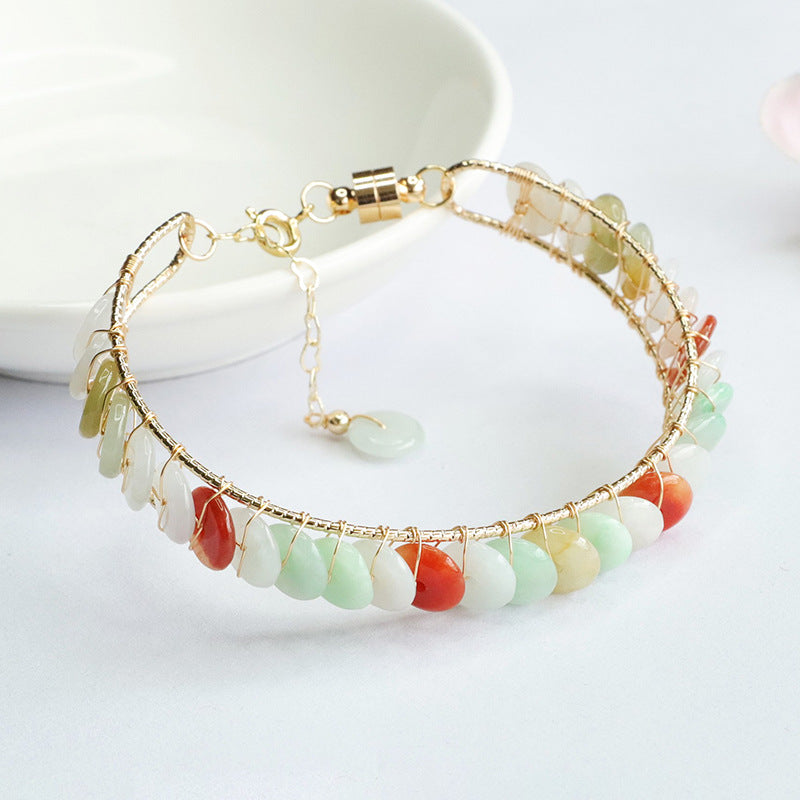 Jadeite Peace Buckle 8 mm Bracelet