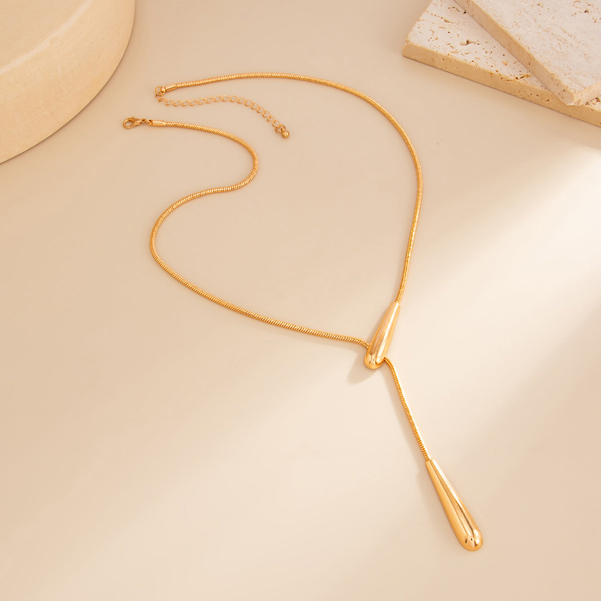 Feng Shui Drop-Shaped Pendant Liquid Irregular Pull Long Necklace