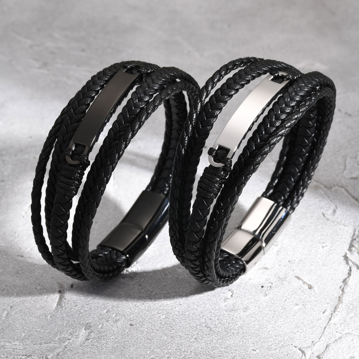 Black Stainless Steel Bracelet for Men