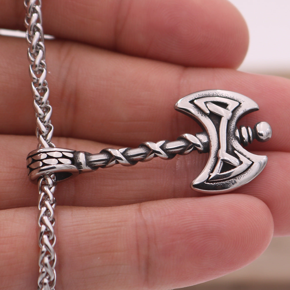Eternal Viking Rune Necklace with Titanium Chain - Men's Norse Legacy Jewelry