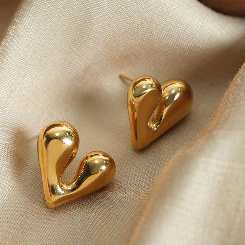 Irregular Love Earrings - Titanium Gold-plated Fashion Jewelry With a Twist