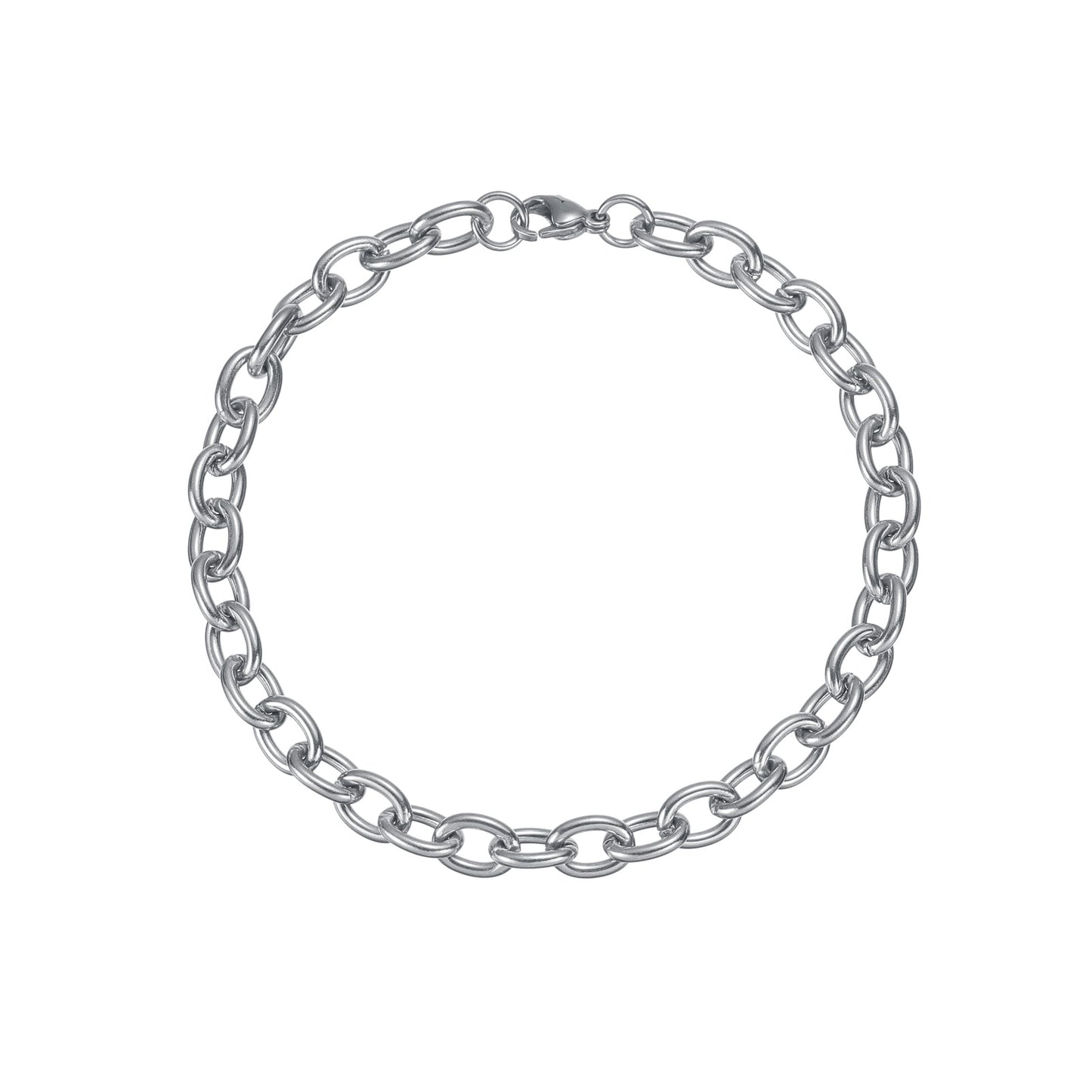 Planderful Everyday Genie O Shaped Titanium Steel Bracelet Anklet Unisex Hip Hop Accessory