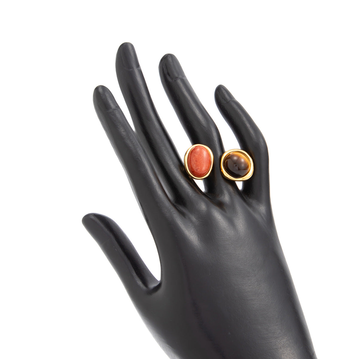Tiger Eye Open Ring Planderful Collection Vienna Verve For Women Statement Lava Stone Jewelry