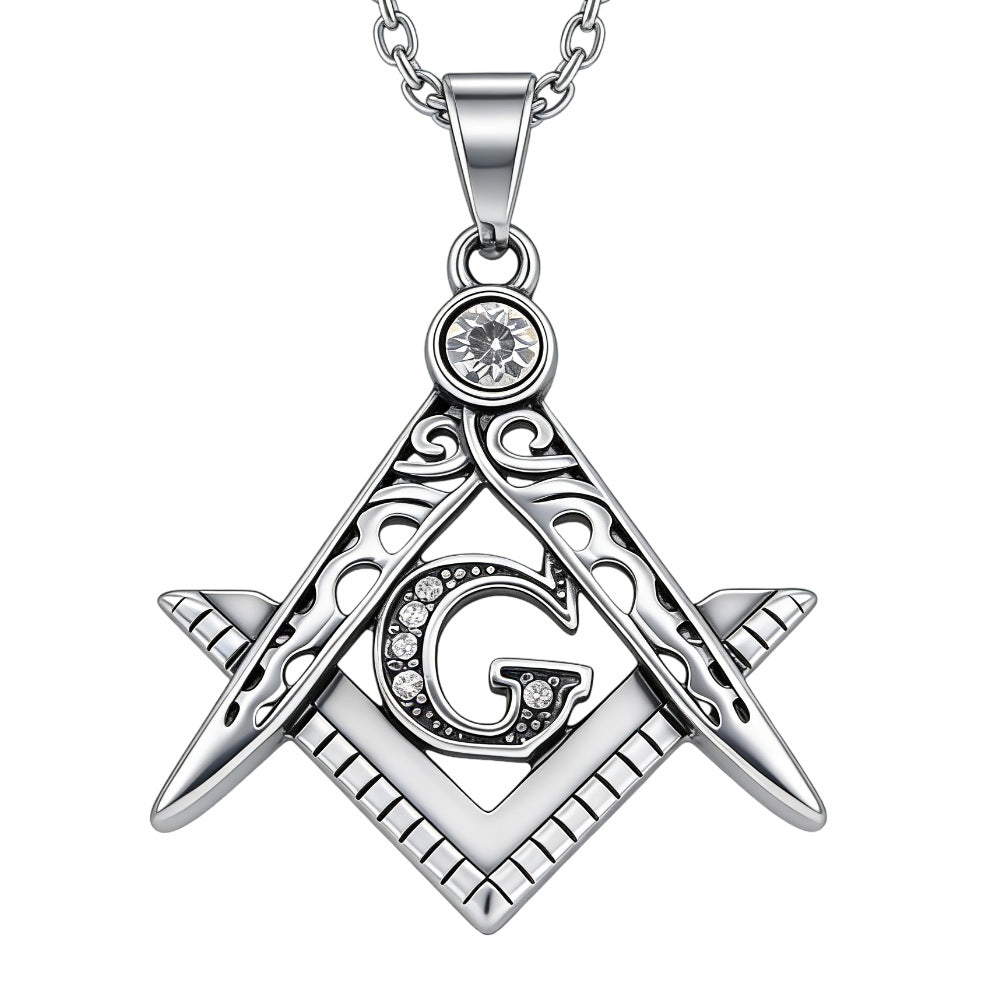Hip Hop Jewelry Pendant Titanium Steel With Inlaid Zircon And Protection Symbol For Unisex Fans Planderful