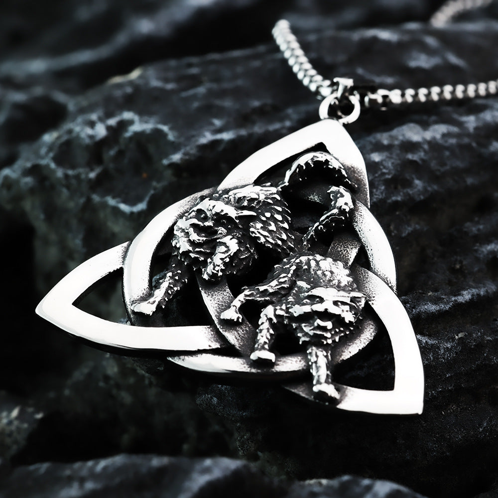 European And American Retro Men's Pendant Viking Wolf Celtic Knot
