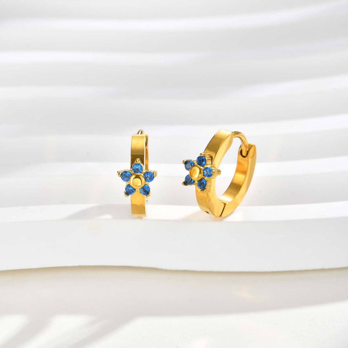 Floral Zircon Earrings — Four Colors