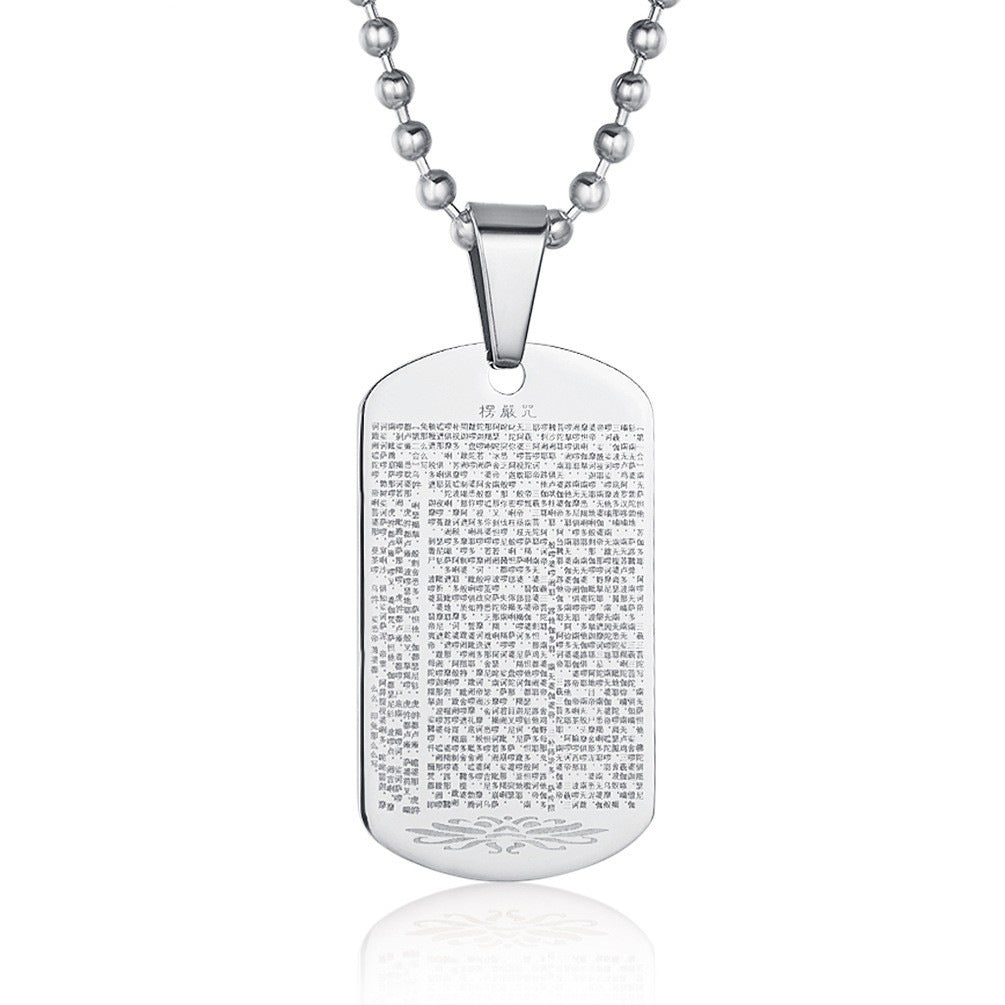 Guochao Shurangama Titanium Steel Pendant Wholesale Necklace