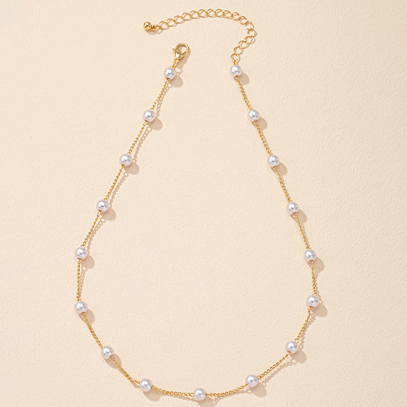 Pearl Necklace with Delicate Chain - Vienna Verve Collection