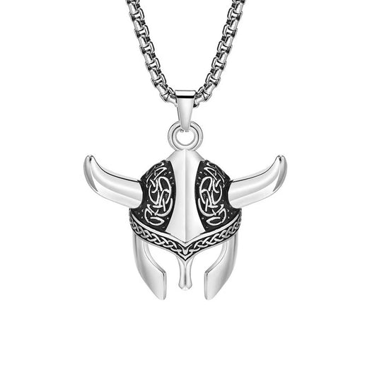 Celtic Viking Mask Stainless Steel Men's Pendant Necklace