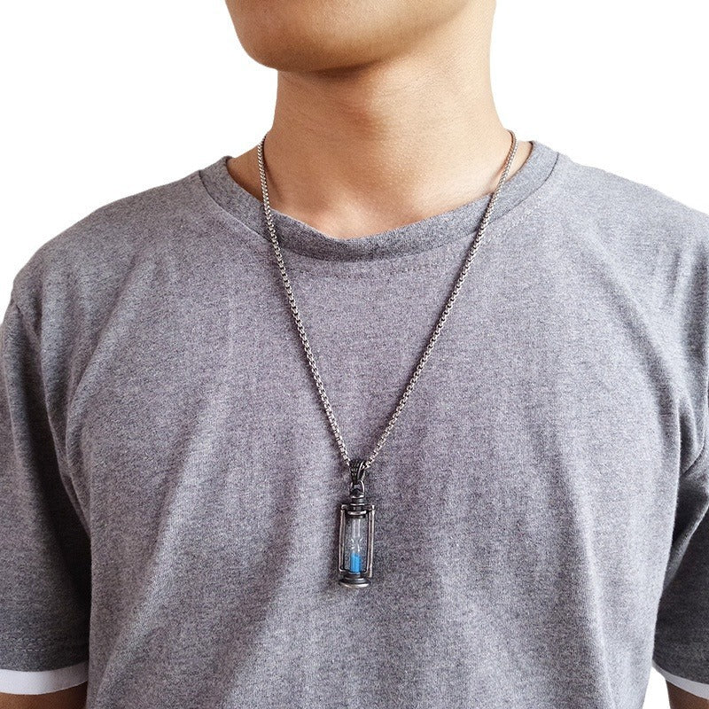 Titanium Steel Jewelry Wholesale Men's Retro Hourglass Pendant