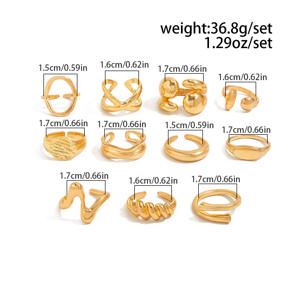 Planderful Vienna Verve Geometric Ring With Liquid Joint Design For Women Modern Minimal Metal Jewelry
